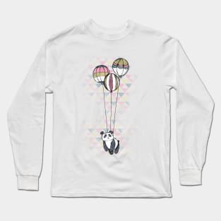 Ballooning Panda Bear Long Sleeve T-Shirt